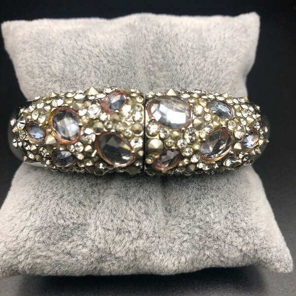 Vintage Alexis Bittar Encrusted Crystal Cuff Bracelet