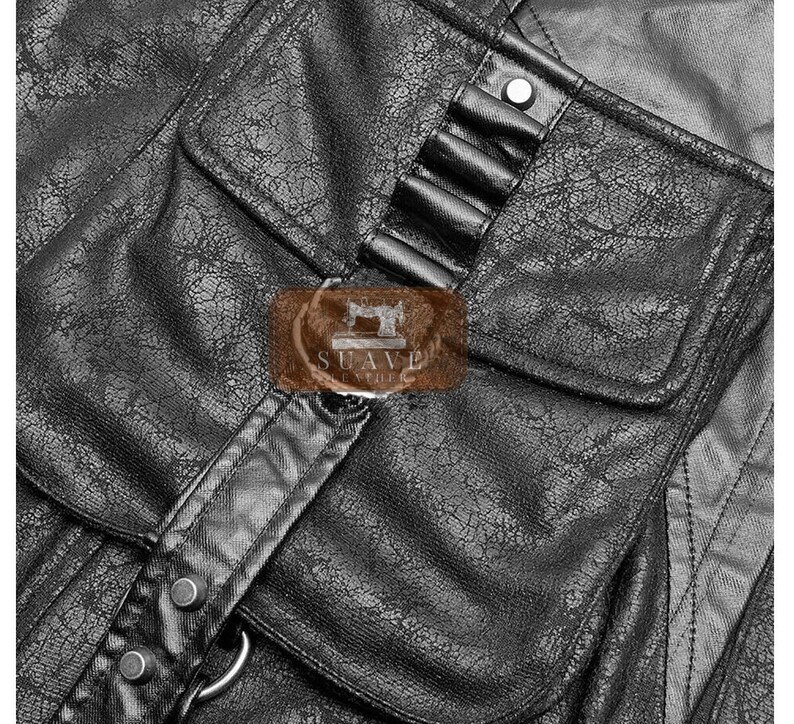 Mens Leather Gothic Long Kilt Leather Half Skirt Kilt Etsy