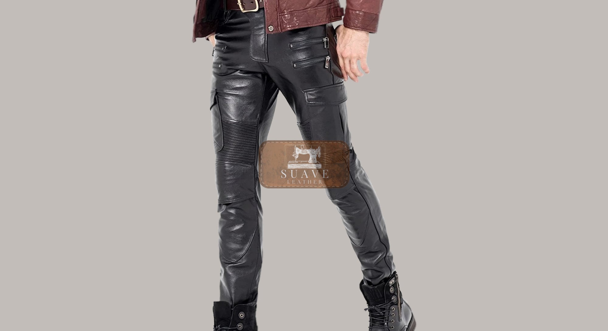 Men's Punk Patent Leather Chain Pants – Punk Design