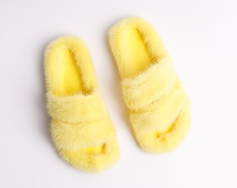 Real mink fur slides, Mink fur slides, Fur sandals for women, Real mink fur, Mink flip flop sandal, Mink fur slides, Real fur slippers