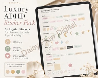 ADHD Planner Sticker Pack | Neurodivergent Focus & Productivity Digital Stickers