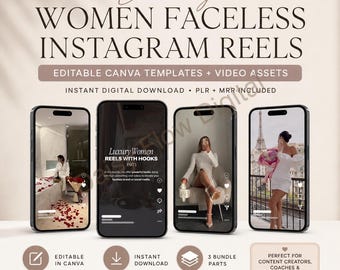 Faceless Instagram Reels for Women | Luxury No-Face Content Pack