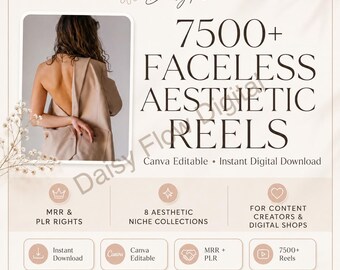 7500 Instagram Reels Faceless Video Graphics, Content Visuals for No-Face Social Media Reels