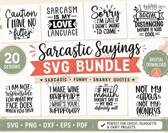 Sarcastic Sayings SVG Bundle | Funny Adult Humor Cut Files