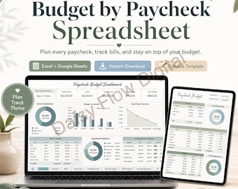 Budget by Paycheck Spreadsheet | Excel Paycheck Budget Template