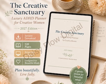 ADHD Wellness Planner Bundle | Neurodivergent Self-Care, Focus & Executive Function Tools