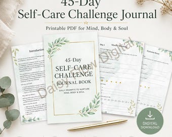 45-Day Self-Care Journal | Daily Wellness Challenge & Mindful Reflection