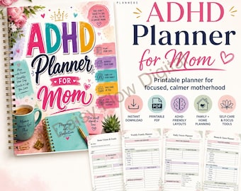 ADHD Planner for Moms | Neurodivergent Mom Productivity & Organization System