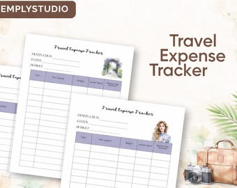 Planificador de gastos de viaje imprimible (descarga digital)