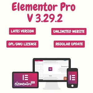 Elementor Pro v3.29.2 – Costruttore di pagine WordPress n. 1 (GPL) / Utilizzo illimitato / Aggiornamenti a vita / Generatore di siti Web drag-and-drop