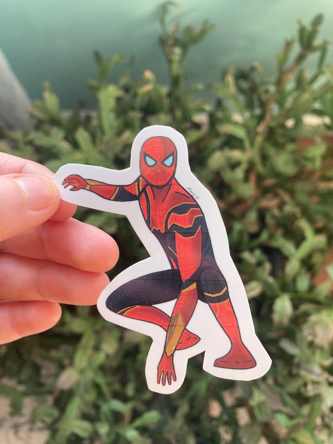 Spider Man Text Sticker Spider-man Sticker - Etsy