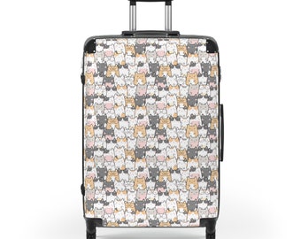 Purr-fectly Chic Cat Lover's Travel Luggage Suitcase