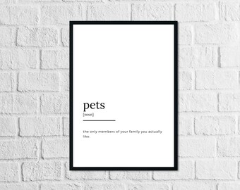 Definition of Pets - Funny Printable Art