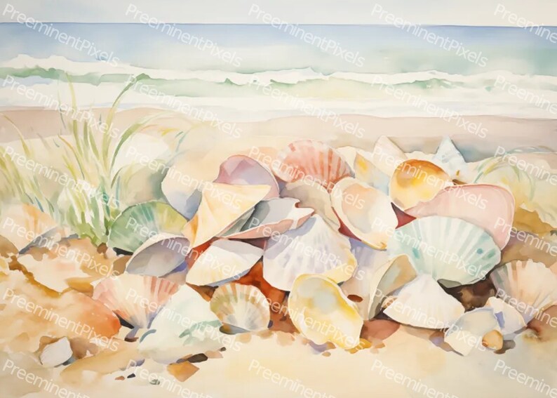 Beach Art, Printable Beach Wall Art, Beach Digital Art Download, Home ...