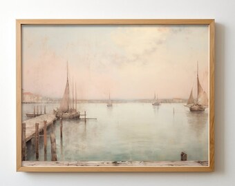 Printable Wall Art, Sailboat Art Print, Home Decor, Coastal Decor, Vintage Decor