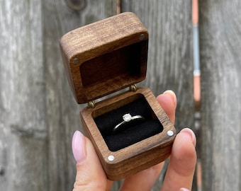 Rustic engagement ring box, rustic wooden box, small ring box, engagement ring box, ring box proposal, ring proposal box, wedding ring box