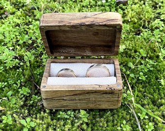 Ring box for wedding ceremony, double slot ring box, wooden ring box, wedding ring bearer, double ring box, handmade elegant ring case