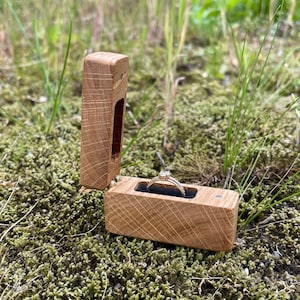 Proposal slim natural wooden ring box, handmade ring box, nature proposal box, Slim proposal ring box, small jewelry box, ring holder