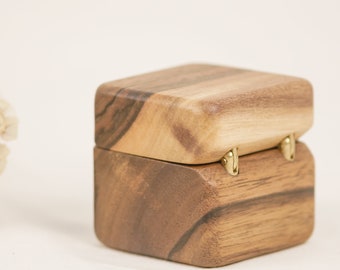 Rustic wooden ring box, custom proposal ring box, small engraved ring box, ring bearer engragement box