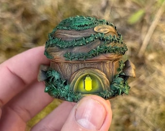 Fairy house ring box, custom woodland proposal case, fantasy ring holder