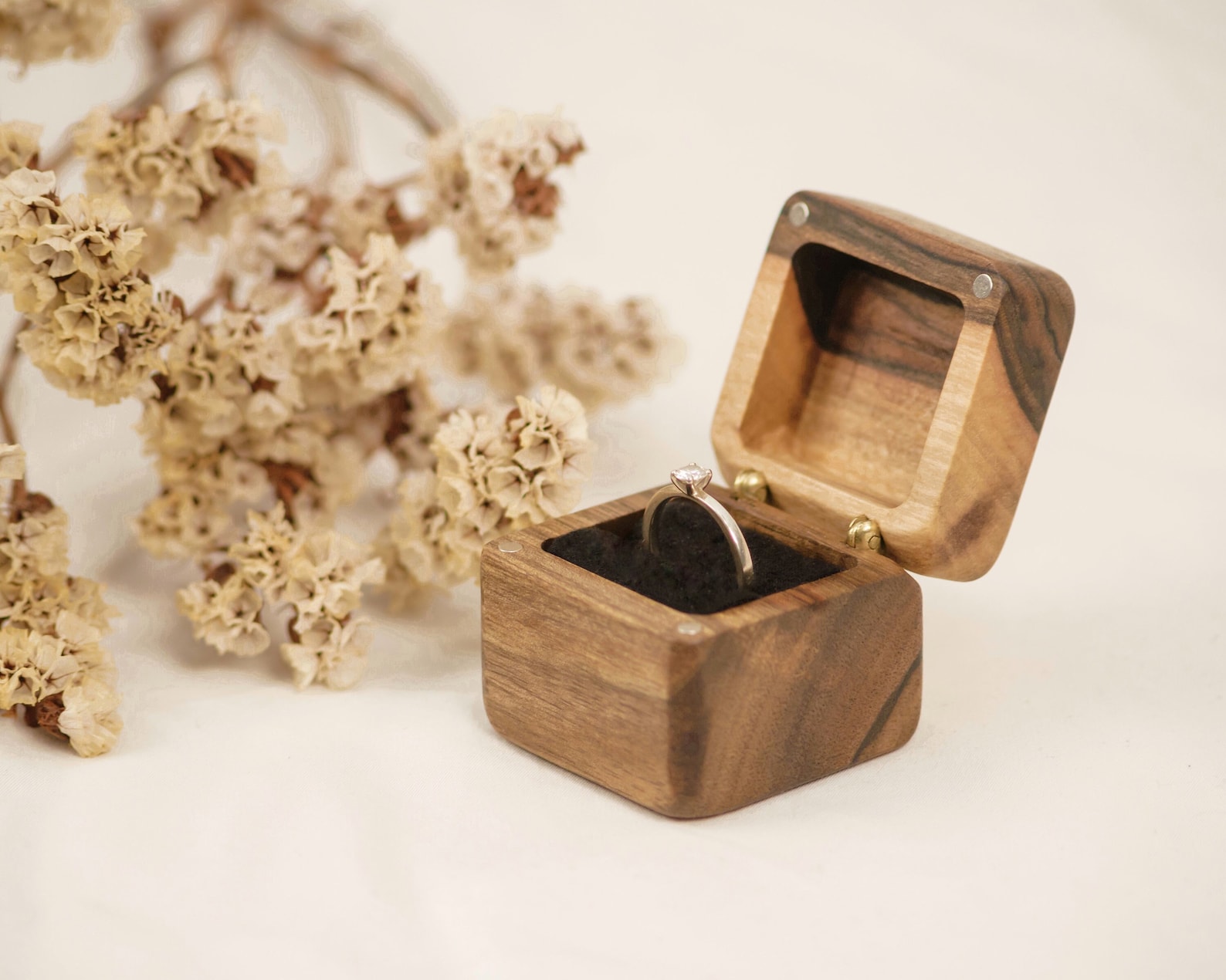 Minimalist Cute Wooden Ring Box, Custom Ring Box, Rustic Wooden Box ...