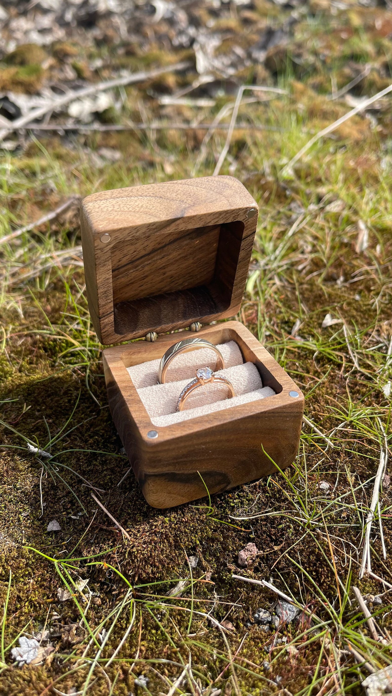 Wooden Double Ring Box, Wedding Multi Box,, Wood Ring Box, Rustic ...