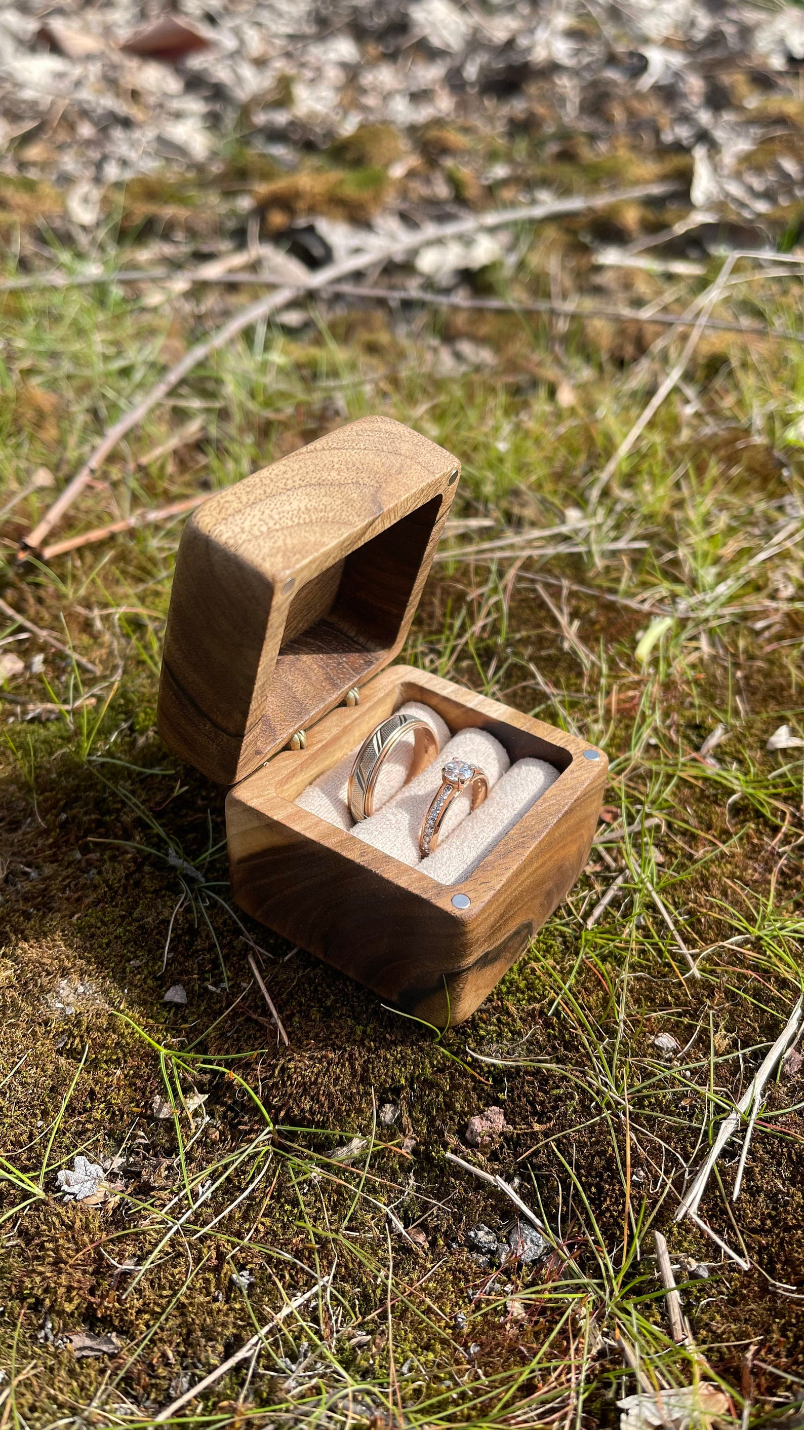 Wooden Double Ring Box, Wedding Multi Box,, Wood Ring Box, Rustic ...
