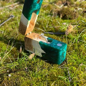Scatola per anello di fidanzamento verde, scatola per anello per proposta, piccolo portagioielli, scatola sottile per anello, scatola rustica in legno, porta anello in legno, custodia rustica per proposta