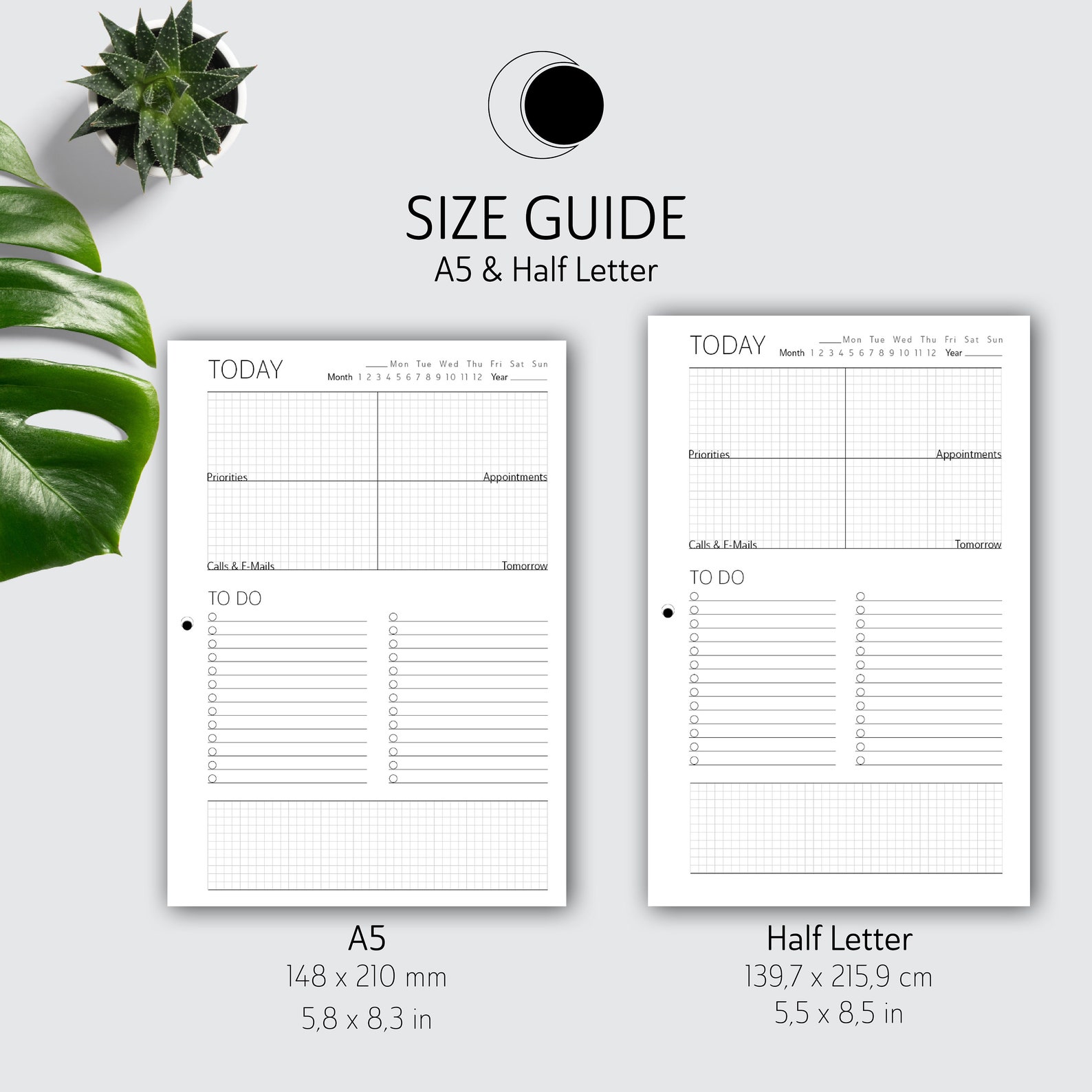 Printable Daily to Do Planner Insert | Minimalistic Day on One Page ...