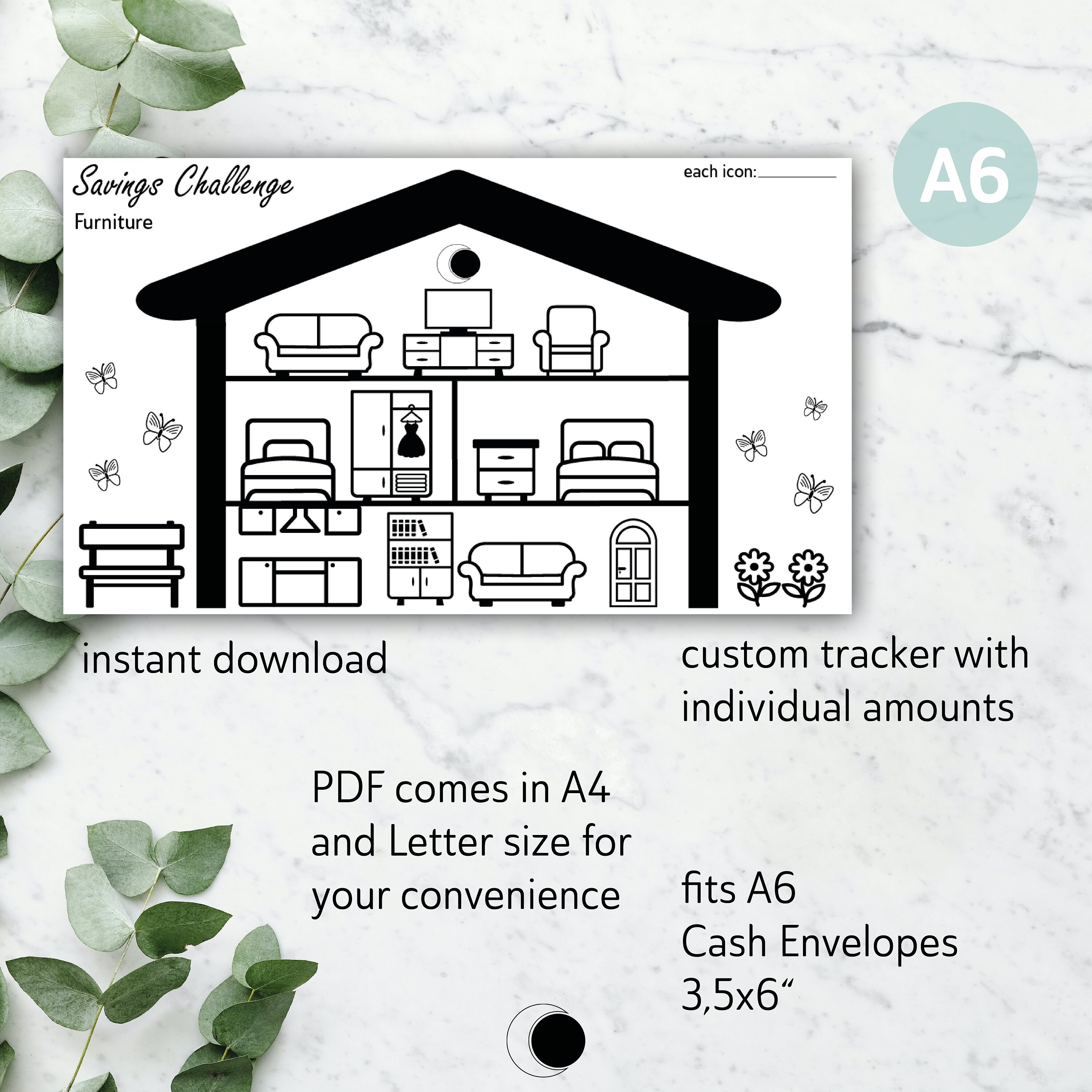 House & Furniture Savings Challenge | Dream Home Money Tracker ...