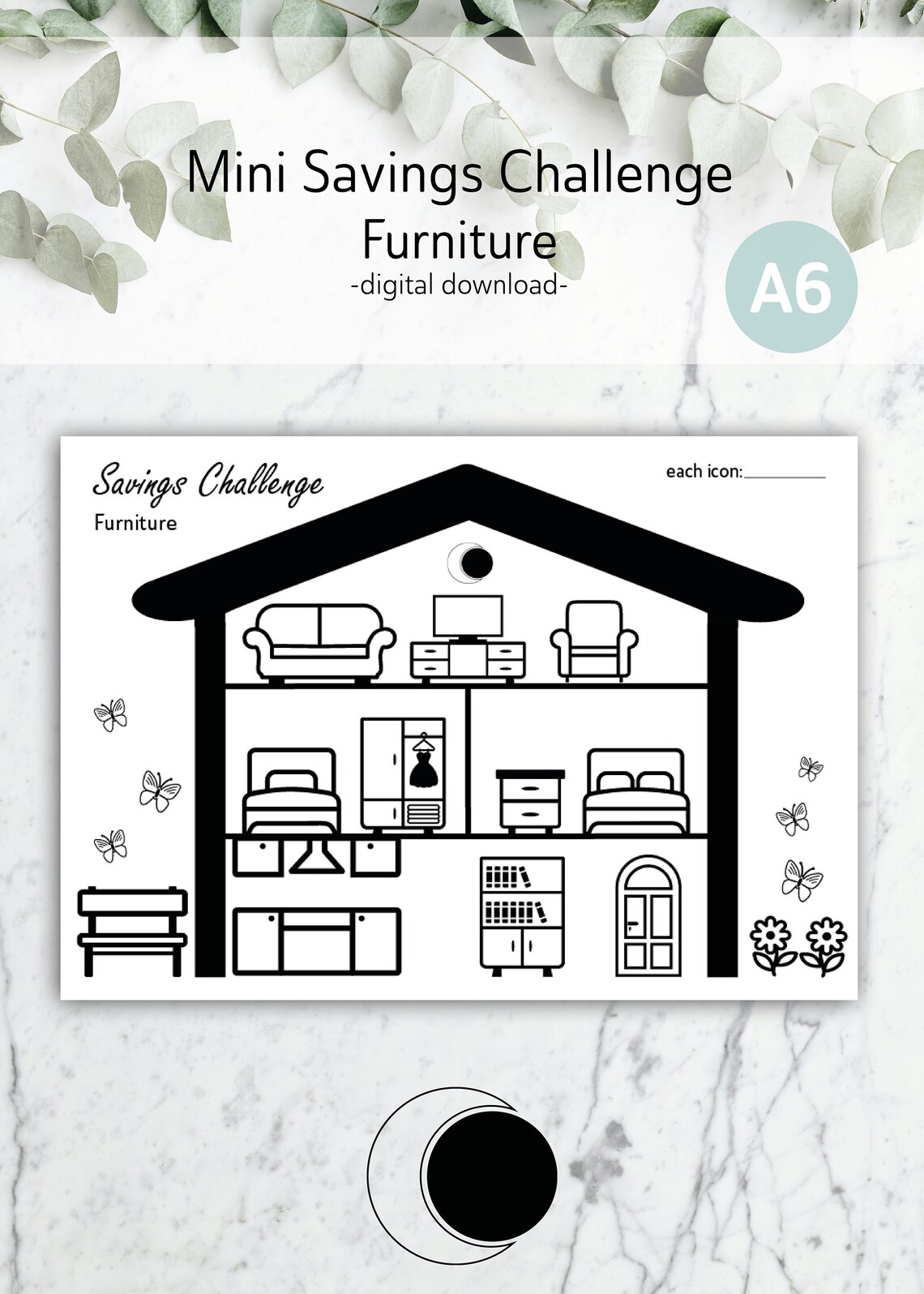 House Furniture Savings Challenge Dream Home Savings Mini - Etsy