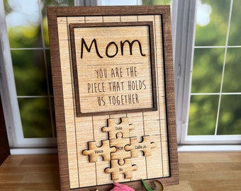 Customized Mom Puzzle Piece Display - Mother's Day Gift - Gift for Mom - Family Gift