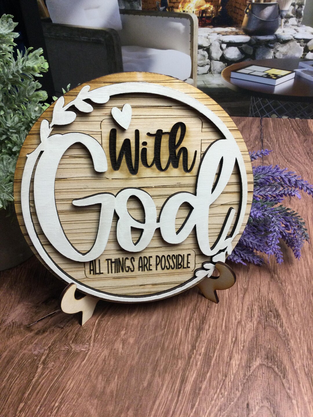 With God All Things Are Possible Sign | Christian Home Decor - Etsy