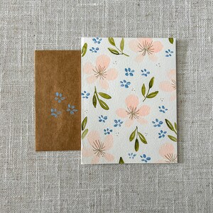 Carte originale à motif floral aquarelle peinte à la main - Papeterie toutes occasions, carte de correspondance vierge avec enveloppe, anniversaire