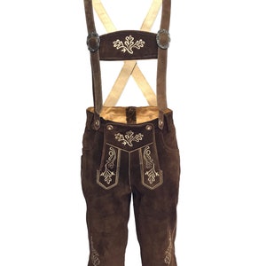 Lederhosen Men Oktoberfest – Kniebund Bavarian Traditional German Suede Leather Shorts | Beerfest Costume SP52-0001