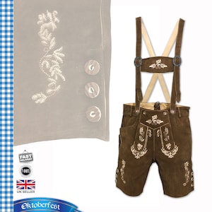 Lederhosen Bavarian Trachten Kniebundhosen – Traditional German Suede Shorts for Oktoberfest & Beerfest SP54-0001