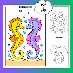 Ausmalbilder von Tieren für Erwachsene und Kinder | Ausmalbilder Tiere | Trendy | Digitale Ausmalbilder Tiere süsse Tiere | Tierfarben