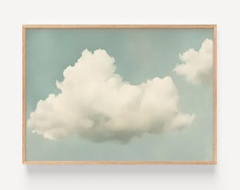 Cloud Print, Abstract Wall Art, Minimalist Cloud Painting, Large Wall Art, Living Room Decor, Bedroom Wall Art, Vintage Poster, Maximalist