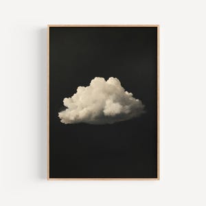 Cloud Print, Dark Moody Cloud Painting, Minimalist Wall Art, Vintage Cloud Poster, Bedroom Wall Decor, Dark Sky Wall Art, Maximalist Decor