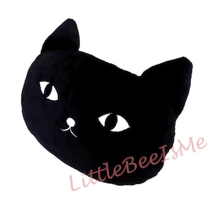 2 Pcs Cute Black Cat Neck Pillow Head Rest Cushion Car Travel