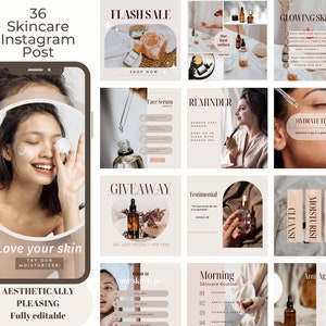 Esthetician Instagram Post Templates | Skincare Social Media | Skincare Instagram Template | Esthetician Instagram Post |Spa Instagram Canva