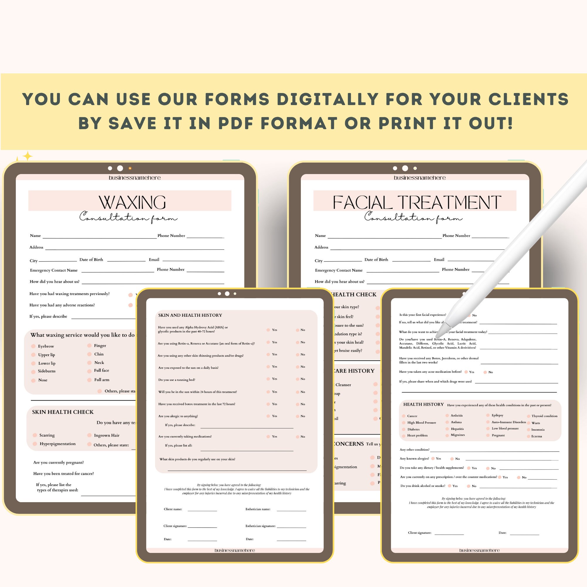 Editable Facial Consultation Form Esthetician Forms - Etsy