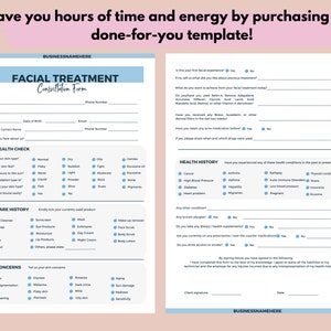 EDITABLE Facial Consultation Form, Client Intake Form,client Consent ...