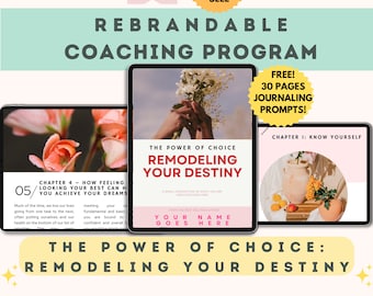 Remodele su destino Ebook PLR Programa de contenido de marca para entrenador de vida, libro de trabajo para entrenador espiritual, entrenador de visualización, entrenador de meditación