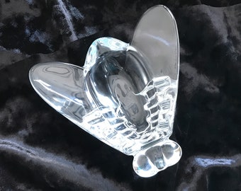 Vintage Vannes Le Chantel French Crystal Art glass Bee/Fly Trinket Dish