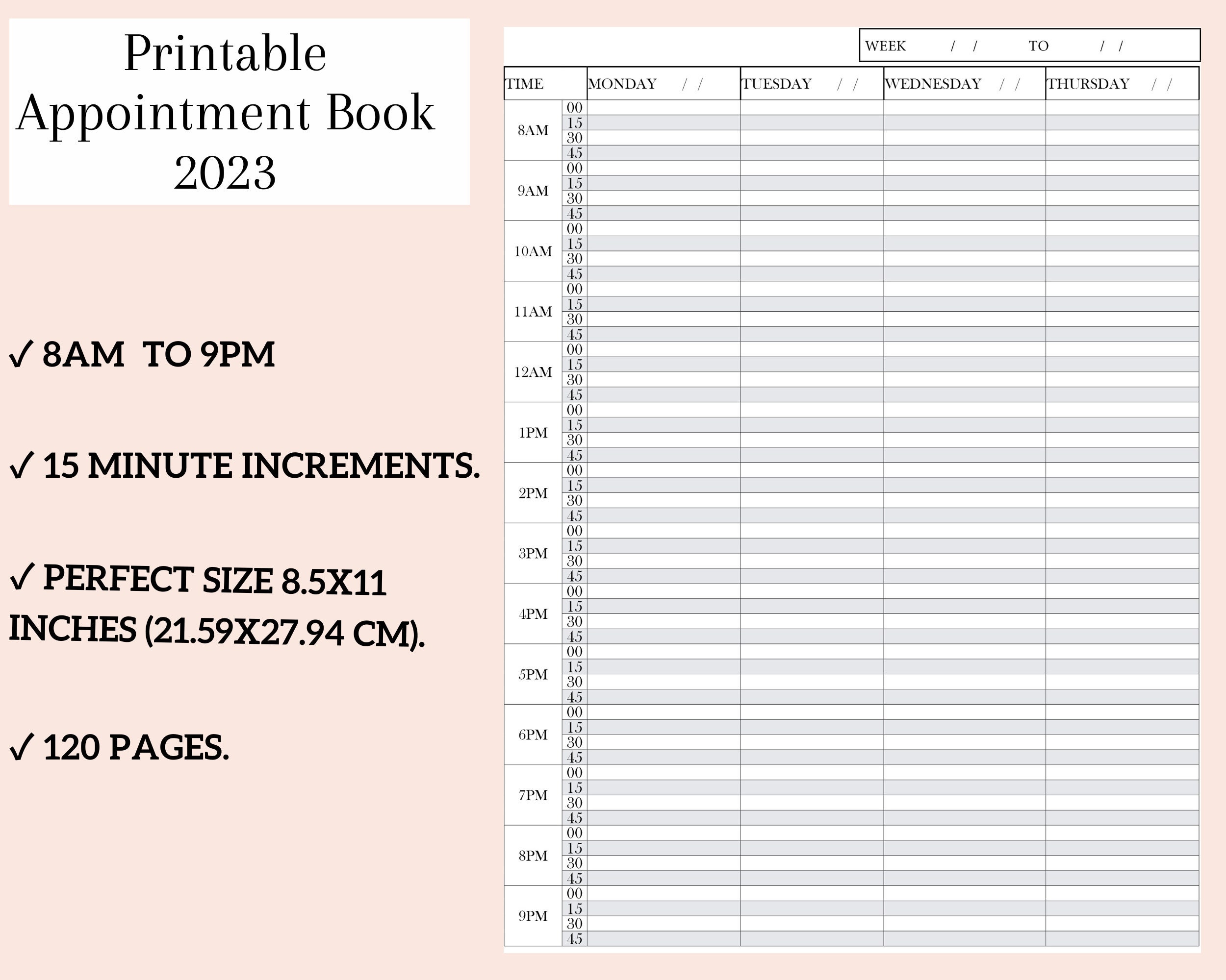 Appointment Book 2023