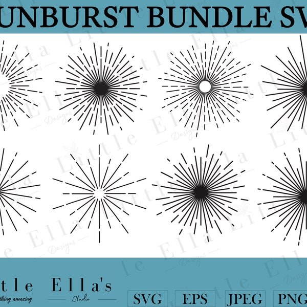 Sunburst SVG, Sunburst Bundle SVG, Sunburst PNG, Starburst svg, Cricut Creative Design Files