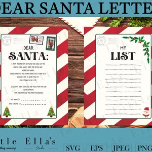 Printable Dear Santa Letter, Dear Santa Wish List, Easy to Print Letter ...