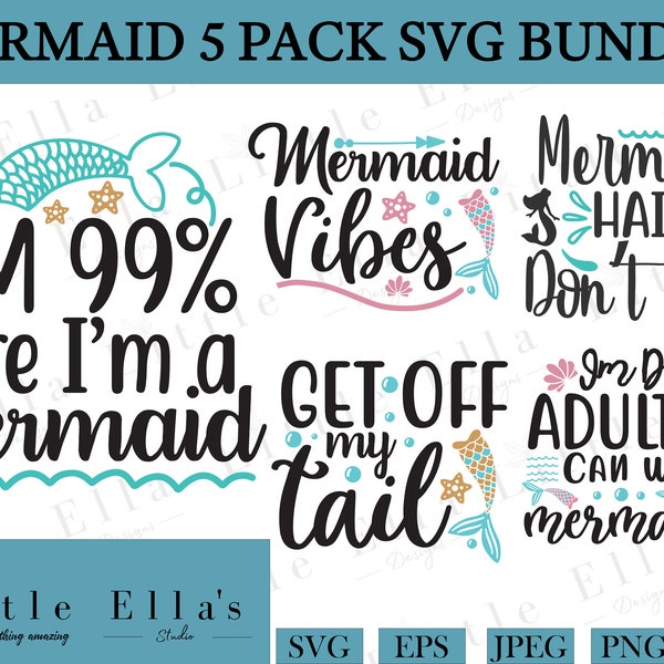 Mermaid SVG Bundle, Little Mermaids SVG, Mermaid PNG, Mermaid Shirt png, Mermaid Tail svg, Mermaid Costume svg, Mermaid Quotes svg