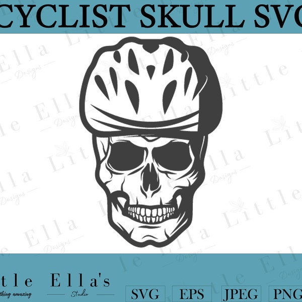 Cyclist Skull SVG, Racing Bike SVG, Cyclist SVG, Cycling svg, Skull Silhouette,Skull png and svg files for cricut
